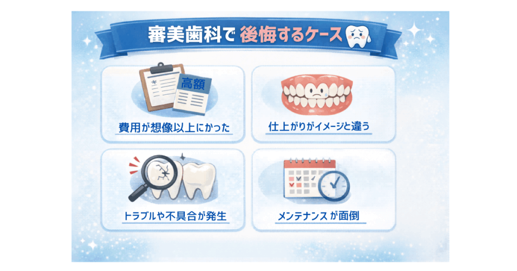 審美歯科で後悔するケーズの図解