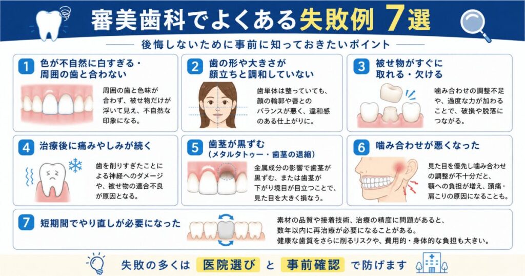 審美歯科のよくある失敗例