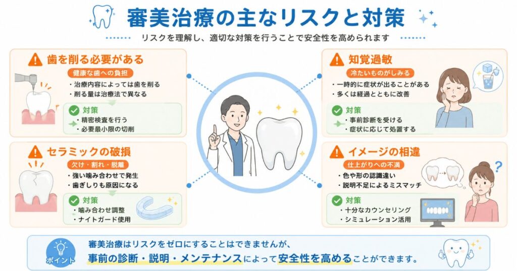 審美治療のリスク説明の図